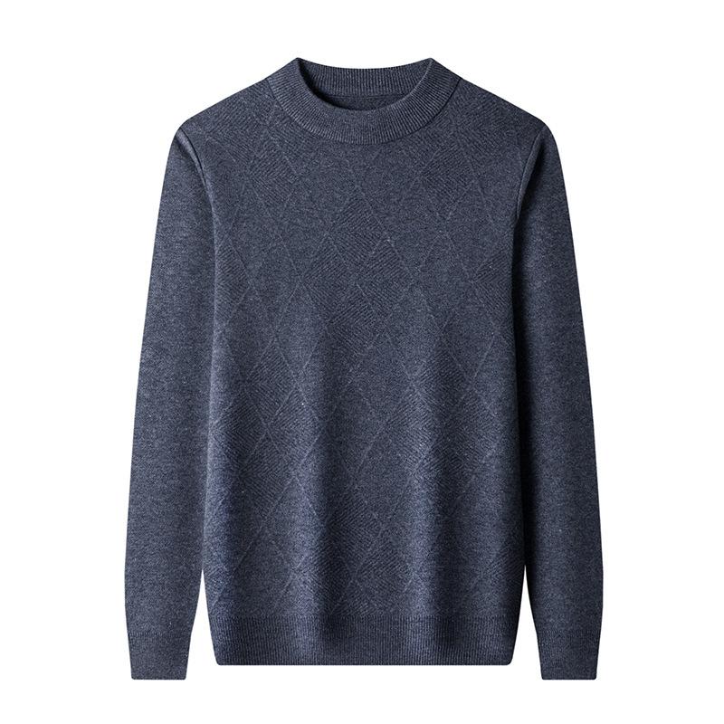 Autumn and Winter New Anti-pilling Sweater Semi-turtleneck Long-sleeved Top Casual Bottoming Shirt Thickened Knitted Sweater Men