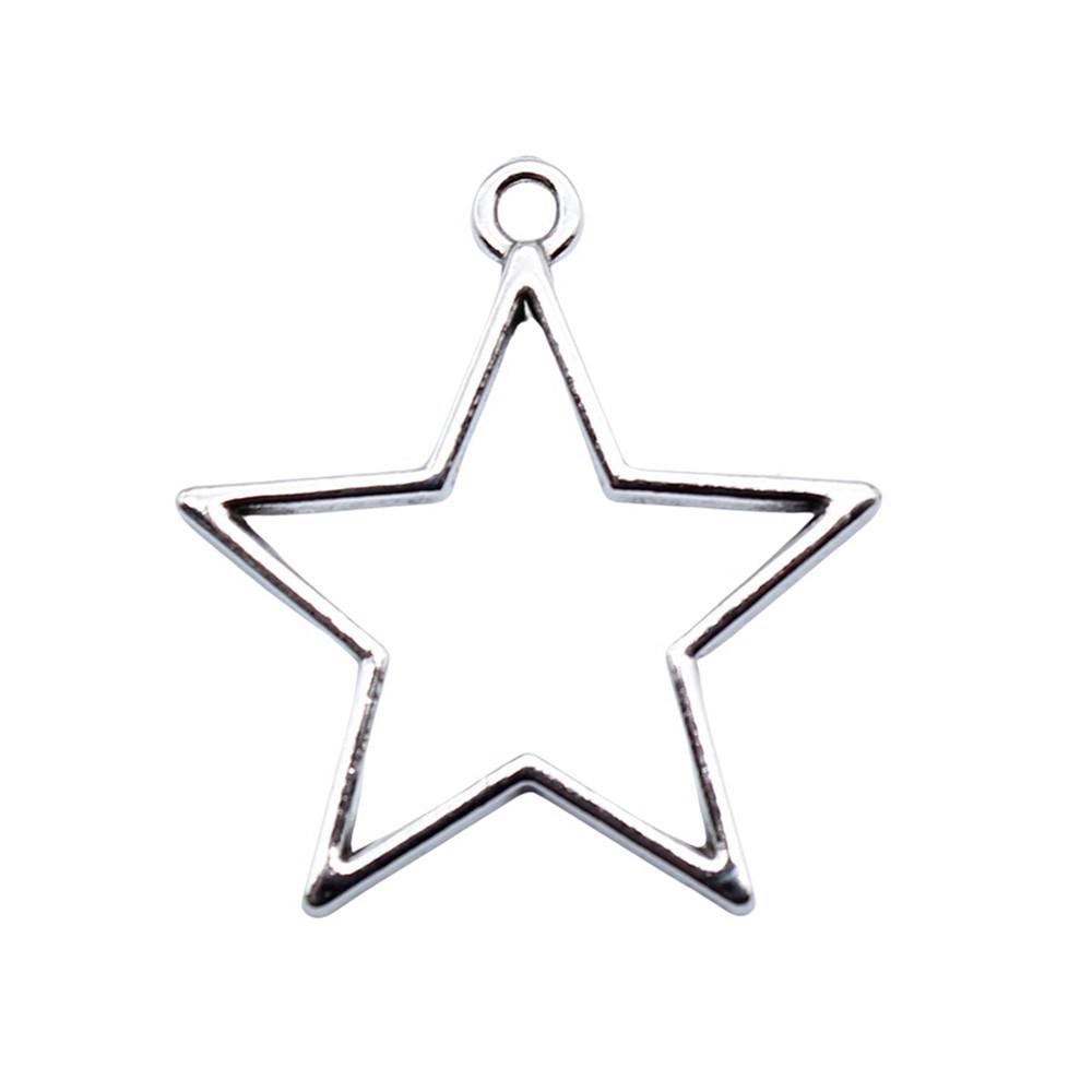 Nested Star Charms Multi Color Alloy Pendants For Double Star Themed Jewelry