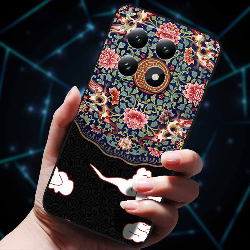 3D Flowers Emboss Fundas For Xiaomi 14T Pro 5G Case Soft Silicone Phone Cases for Xiaomi 14T 5G Back Covers Shell Mi 14T Pro Bag