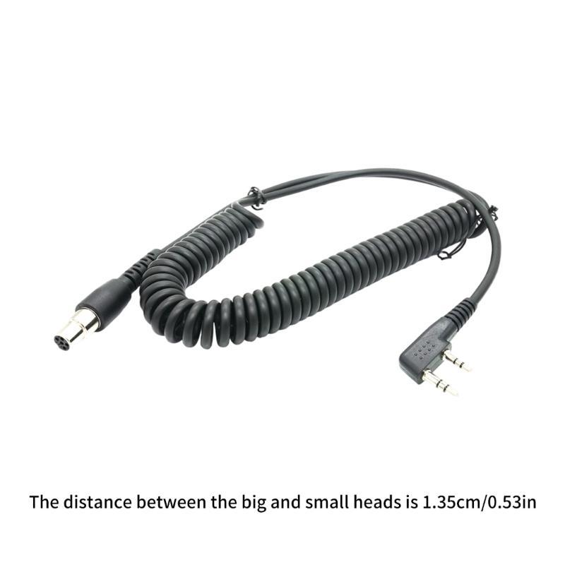 Upgrades 2 Pin To 5 Pin Coil Cord Cable Two Way Radio Cable Plastic Retractable Coil Cable for Various Radios Earphone