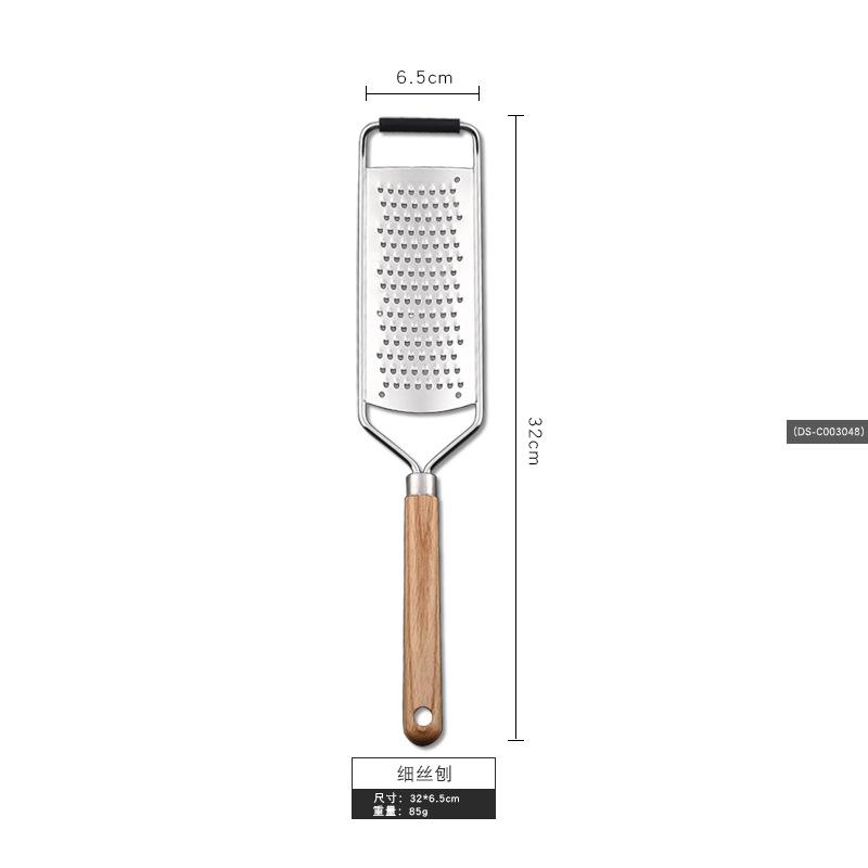 Stainless Steel Kitchen Grater Multifunctional Vegetable Cheese Grater Peeler for Carrot Potato Ginger with Wooden Handle Durable Design