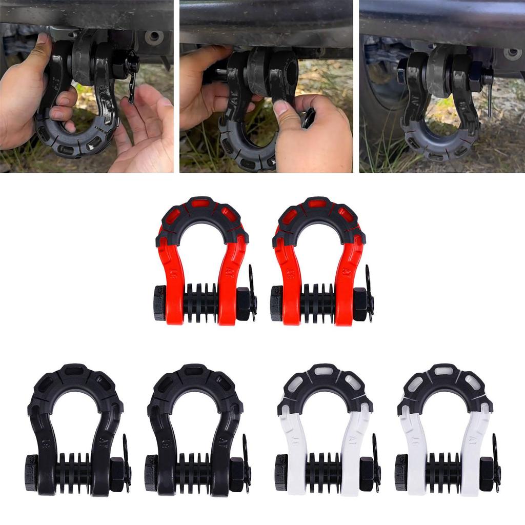 2 Pieces D Ring Shackles Off Road Towing Accessories,Rugged Heavy Duty Tow for Strap