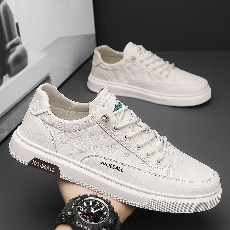 2025 Men's Summer Fashion Casual Non-Slip Leather Skate Shoes - Versatile and Wear-Resistant