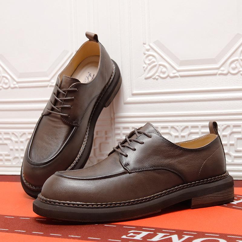 2025 direct supply business dress platform leather shoes leather breathable wedding groom shoes handmade casual men's shoes trend