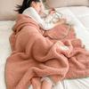 Shell-Edge Appliqué Bubble Fleece Blanket - Half-Plush Classroom & Office Throw