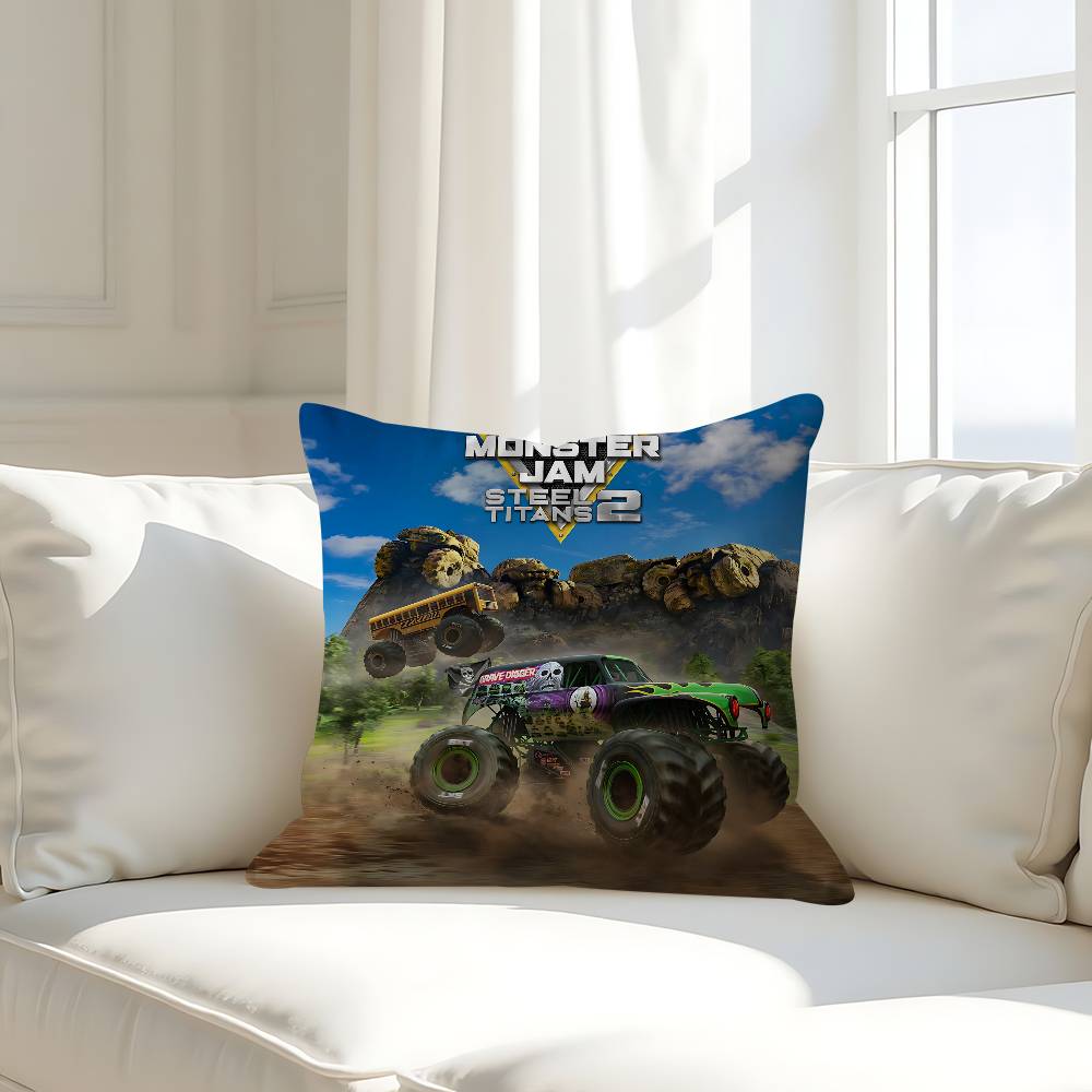 M-Monster Jam Pillow Cushion Cover Pillowcase Living Room Sofa Home Decor Customized
