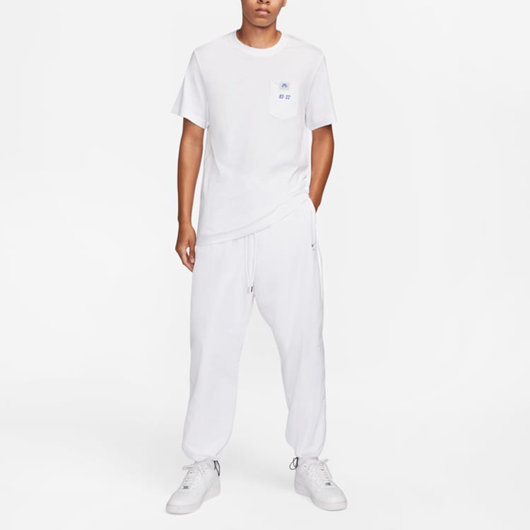 Nike T Shirts Men's White Crew Neck Moderate Straight Fit DX1082-100