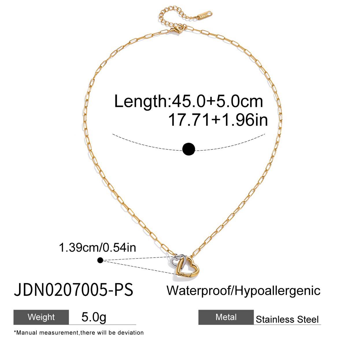 

Youthway Fashion Two-Tone Double Ring Diy Ring Pendant Necklace Stainless Steel Gold-Plated Women S Everyday Necklace