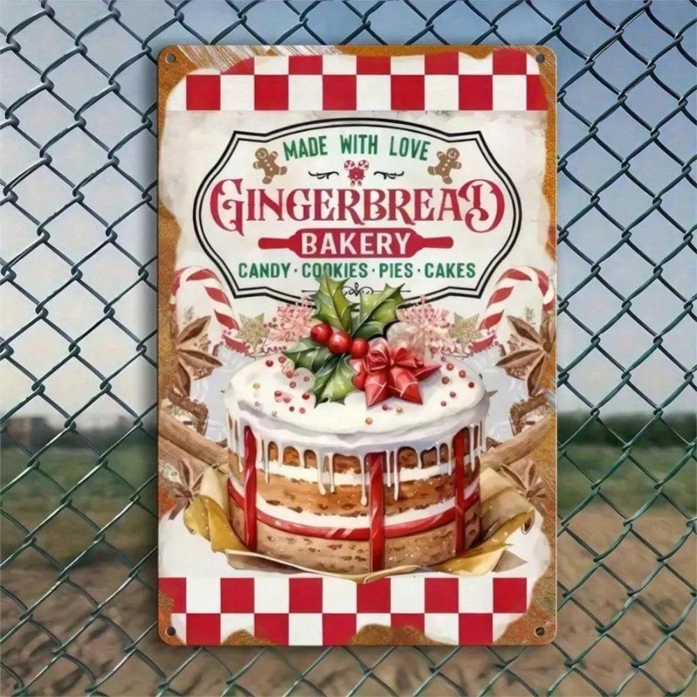 1pc Christmas Tin Sign Vintage Metal Decor for Wall Garage Bar Cafe
