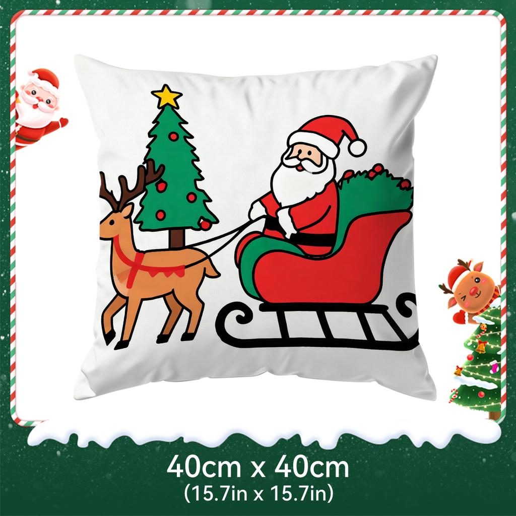 Cartoon Christmas Theme Pillowcase Bedroom Sofa Cushion Cover 100% Polyester Living Room Soft Cushion Pillowcase Home Decor