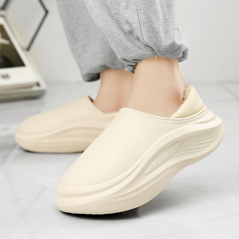 Fashion PARZIVAL Winter Men Women Shoes Casual House Shoes For Men Waterproof Outdoor Warm Cotton Shoes Indoor Plush Padded Slippers