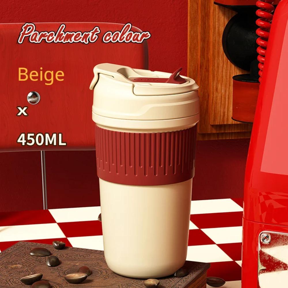 

High Quality Stainless Steel Insulated Cup Ceramic Inner Portable Coffee Mug Leak Proof Can Be Carried By Hand Straw Cup Daily 401-500ml