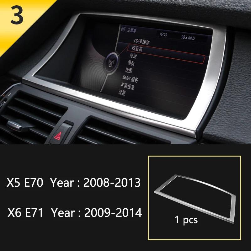 For BMW X5 X6 E70 E71 E72 Car Styling interior Buttons panel frame Decoration Cover Trim Car Sticker stainless steel Accessories