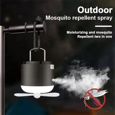 Portable Multi-function Outdoor Spray Camping Lamp, Mosquito Killer Spray, with Small Fan, Can Be Hung, Can Put Mosquito Repellent, Perfume