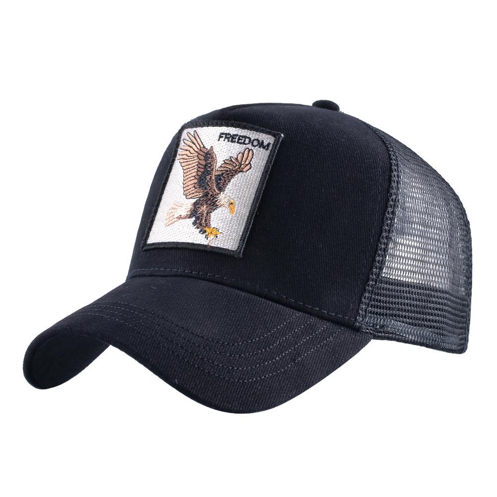 European & American Retro Cotton Embroidered Animal Mesh Baseball Cap