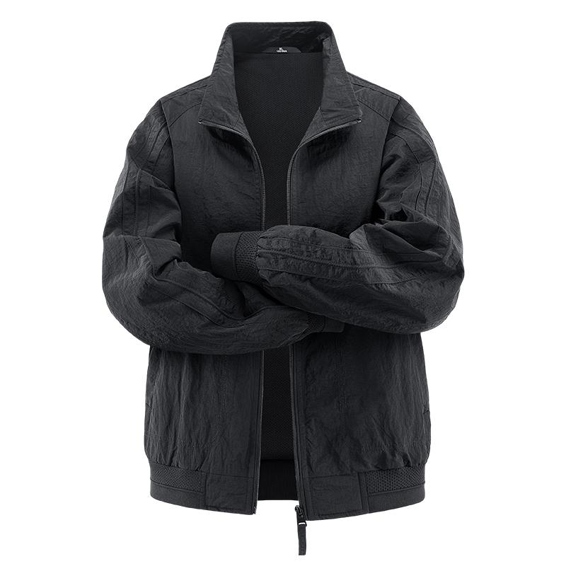 Men s Jackets, Sports Casual Coats, Outdoor Stand Collar Coats, Windbreakers 2XL чёрный