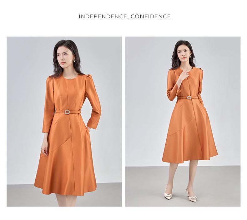 Slimming French Style A-line Belted Dress