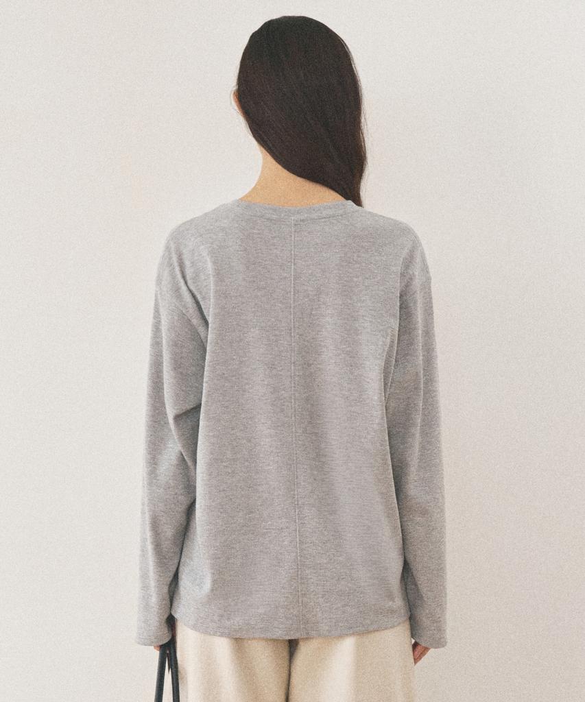 Manggomaenipeullijeu Croffle Over Fit Tee_Melange Gray