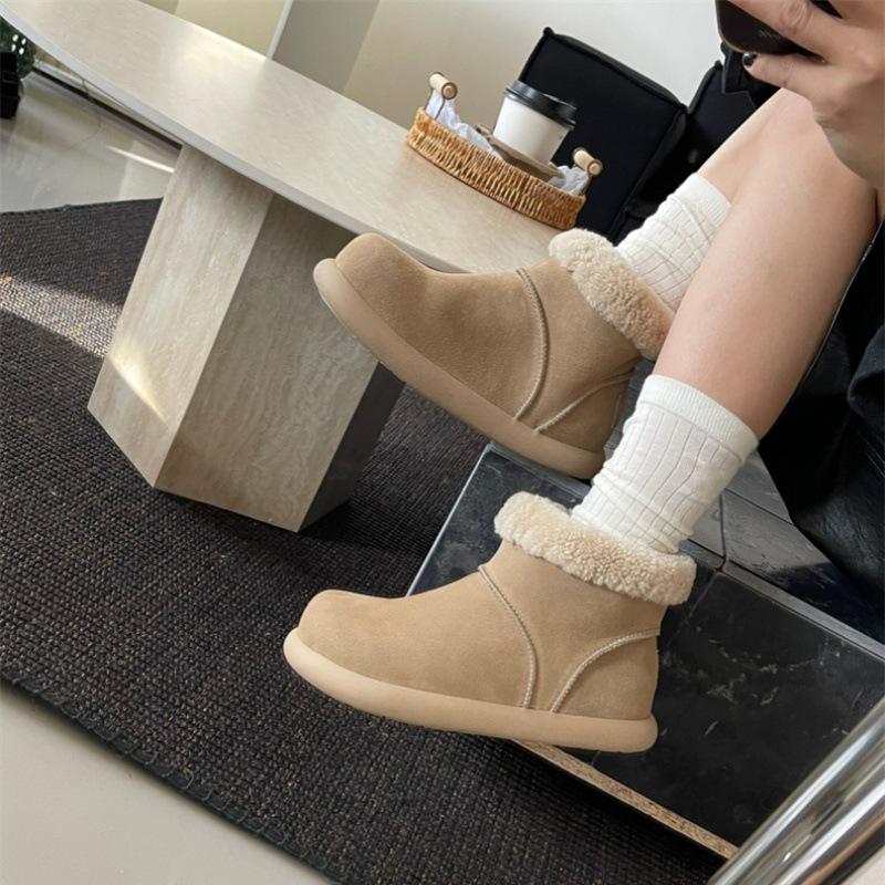 Sangpo snow boots women's 25 winter new small potatoes ugly cute big head short boots thick-soled piled thickened warm cotton shoes