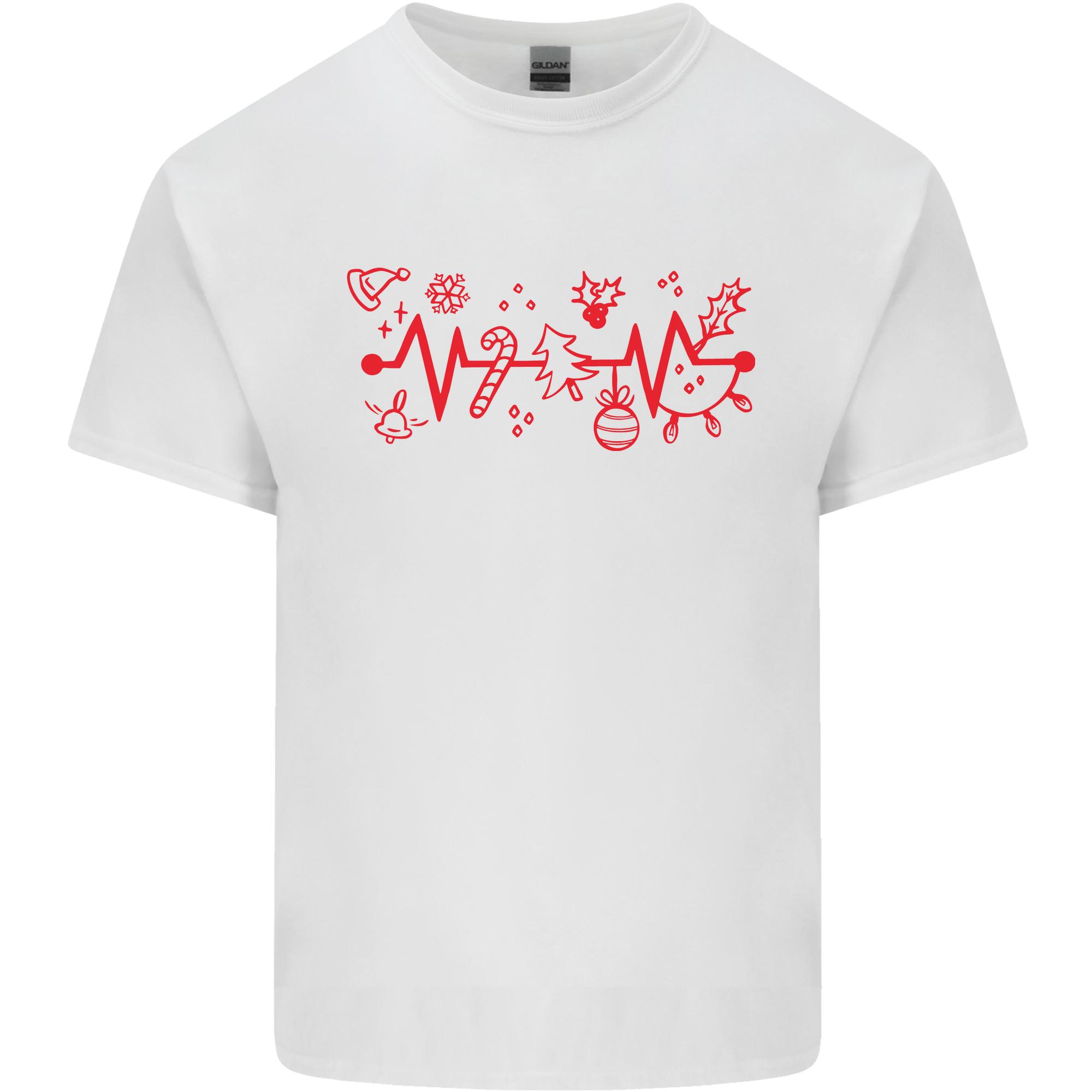 Christmas ECG Xmas Heartbeat Love Heart Unisexs Light Cotton TShirt S