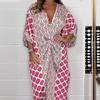 Women'S Clothing, European And American Style New Summer V-Neck Loose Geometric Printing Dress