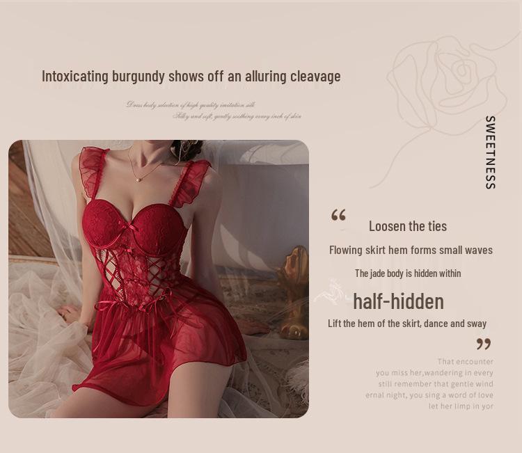 Yiyue Sexy Lace Corset Lingerie Nightdress 1075