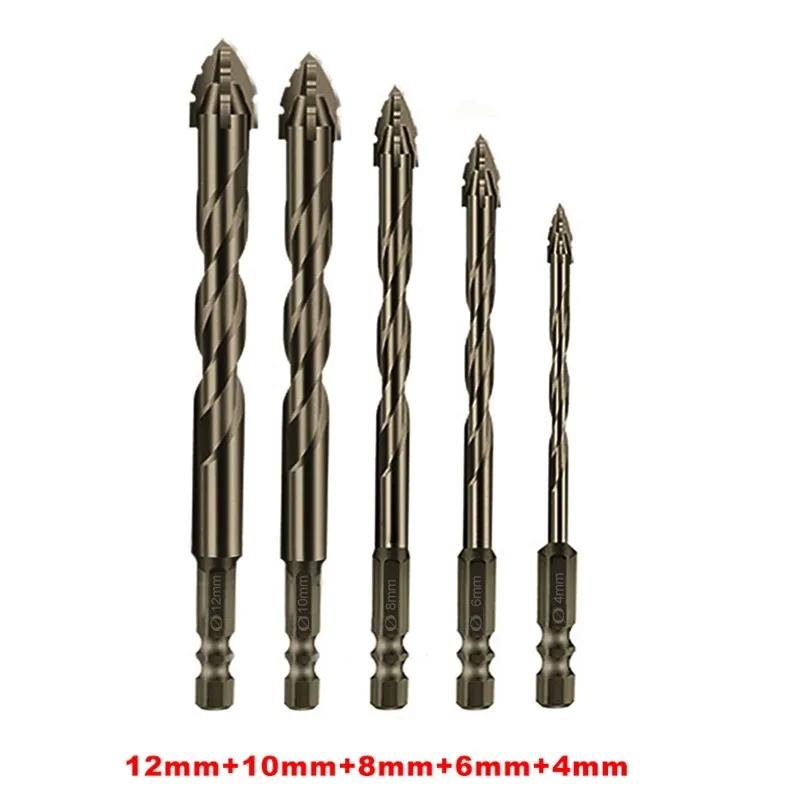4-Blade Saw Tooth Eccentric Drill Bit for Wood/Metal/Concrete,High-Speed Steel,Heat-Resistant,Professional Rotary Tool Accessory