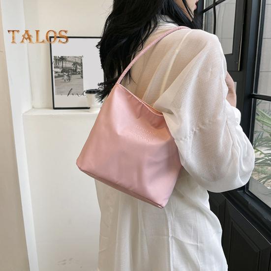 Women's Shoulder Bag Nylon Solid Color Tote Bag Portable Ladies Casual Handbag Commuting Sac for Work Street Daily Outings