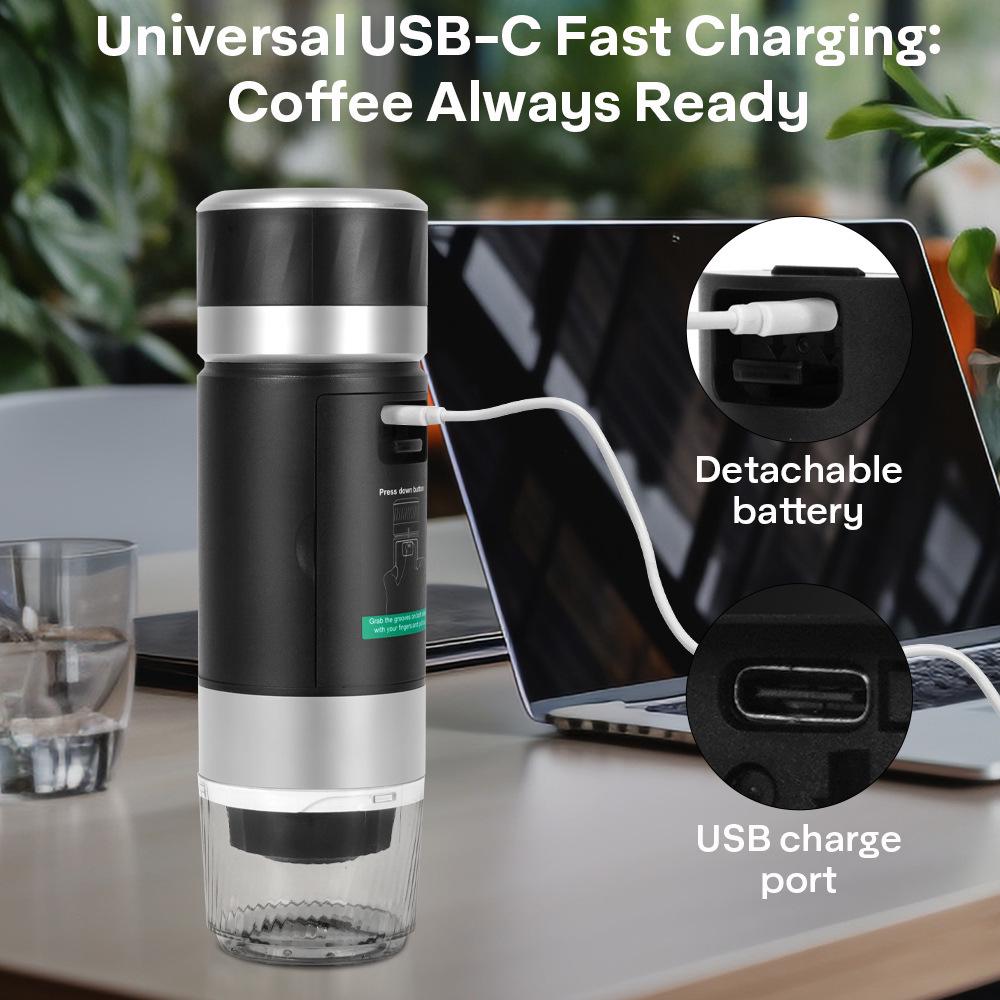 Tragbare 3-in-1 Kabellose Beheizbare Espresso-Kapsel-Kaffeemaschine