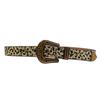 Leopard Print Rhinestone Leather Belt - Y2K Style for Women