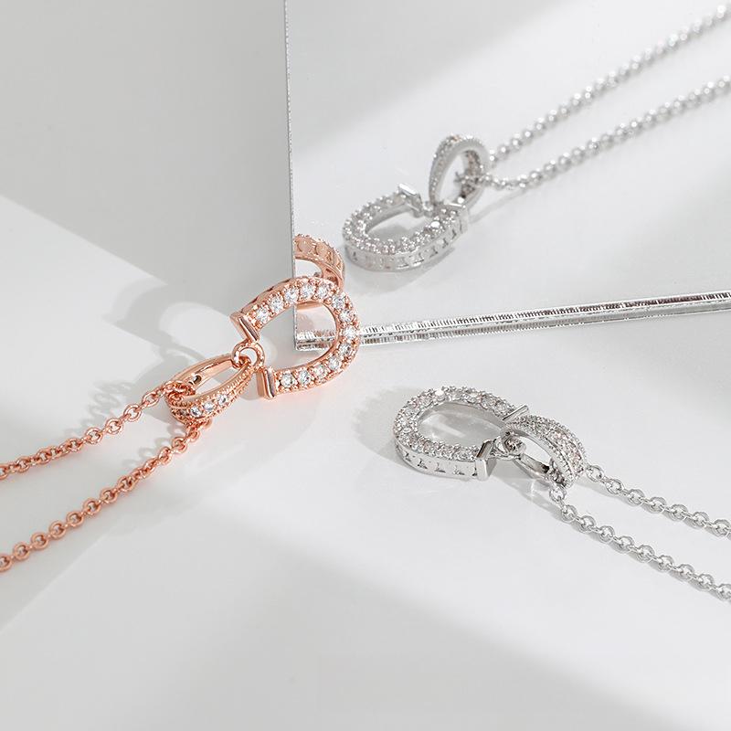 Original Design Horseshoe Pendant, Japanese and Korean Simple INS Style Street Wear Letter U Necklace