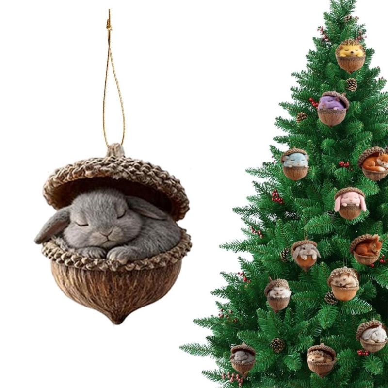 Acrylic Animal Ornaments Glossy Finish and Lightweighted for Christmas Tree Decors Festival Atmosphere Family Gatherings