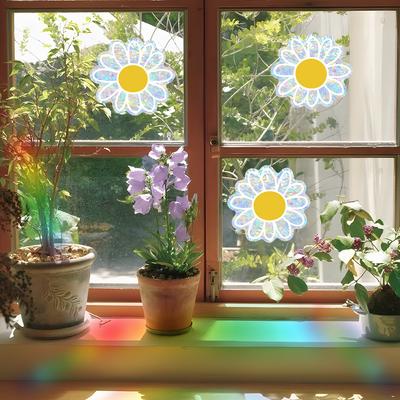 Fun-j001 Margaritas Láser Fondo de Ventana de Cristal Embellecer Pegatinas Decorativas para Ventana