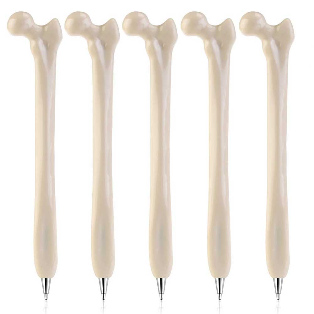 5-10pcs Bone Ballpoint Pen Creative Novelty Pens Black Ink for Halloween Artist  Nurse School Office Party