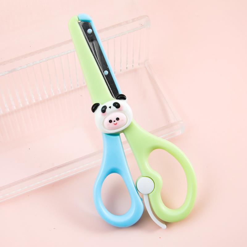 Cartoon Small Animal Scissors Handmade Kindergarten Round Head Scissors For Art Class Children Pupils Safe Without Hurting Hands