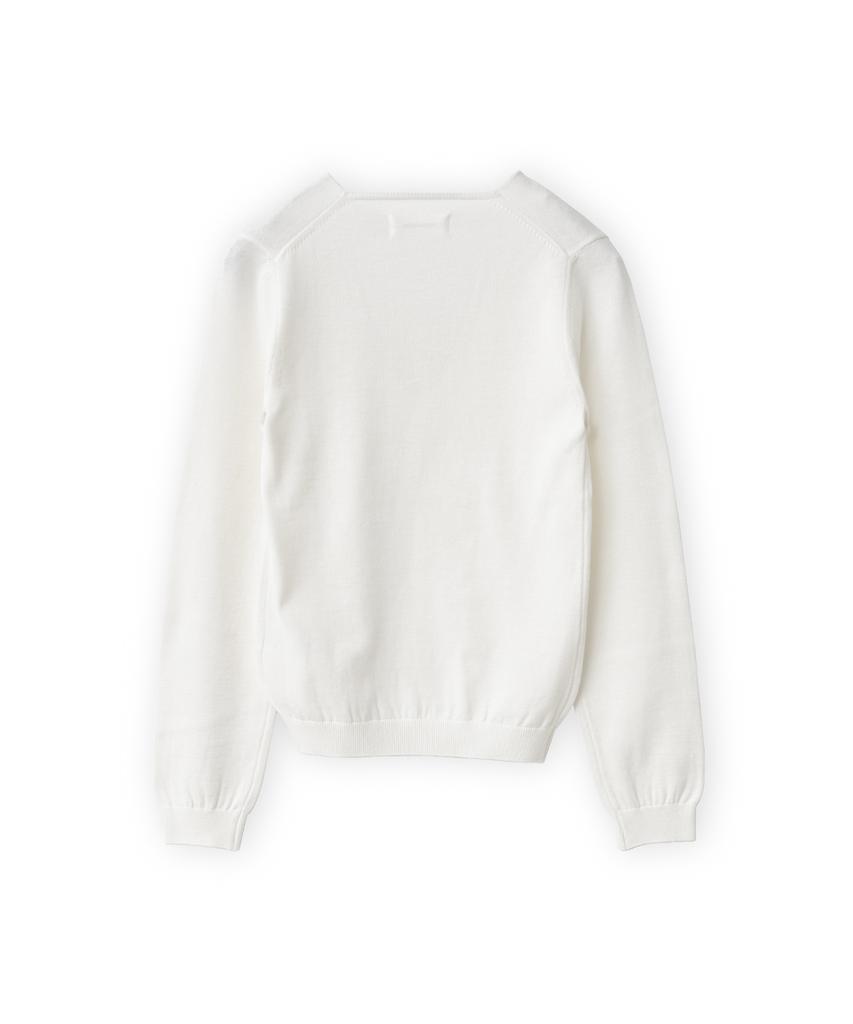 Beulaunyadeu W Organic Cotton V-Neck Knit, Ivory