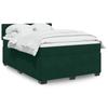 Vidaxl Continentaal Bed Met Matras, Groen, Fluweel, 140X190 Cm