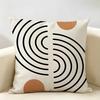 Nordic Abstract Art Cushion Cover Natural Linen Organic Fabric Double-Sided Printing Breathable Perfect For Home Decor