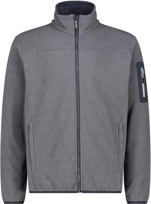 Men's Jacket CMP Fleece Jacquard-Knit-Tech Jacket (38H2237) Men's Fleece Jacket Jacquard-knit-tech with Diamond Pattern Grey/titanium