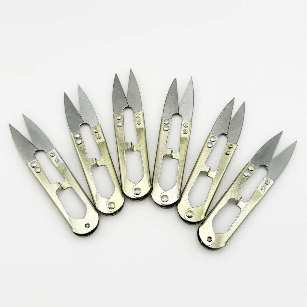 U-shaped Spring Yarn Scissors for Cross Stitch & Tailoring - Compact Iron Art Thread Cutter for Household Use