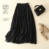 Summer Vintage Solid Woman Skirt Cotton Ruffle Double Layer Skirt