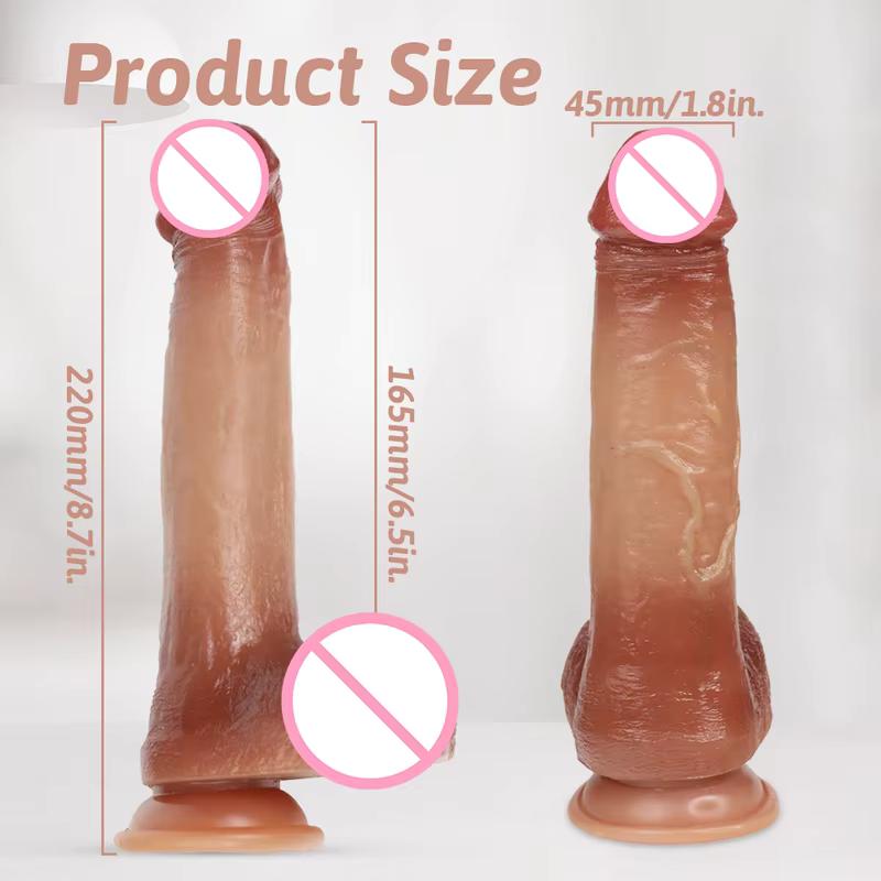 Thrusting Liquid Silicone Heating Dildos Silicone Realistic Big Dildos Vibrator for Women Men 8.7 Inch