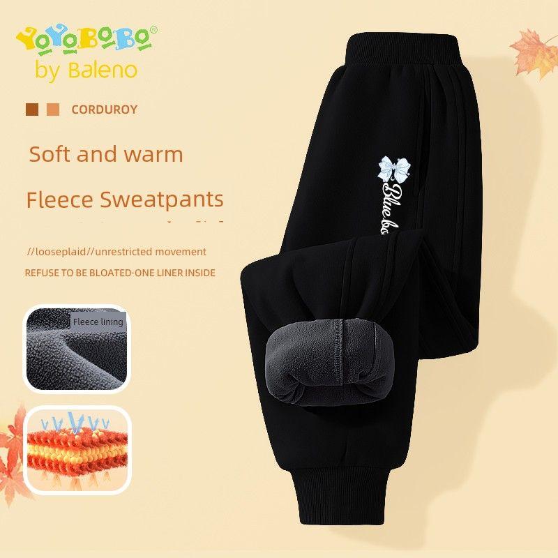 Baleno Kids Ybb Series Girls' Pants with Fleece Lining Children's Winter Sports Pants 2025 New Girls' Trousers