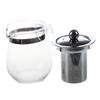 Promotion! 350mL Heat-resistant Clear Glass Teapot Stainless Steel Infuser Flower Tea Pot