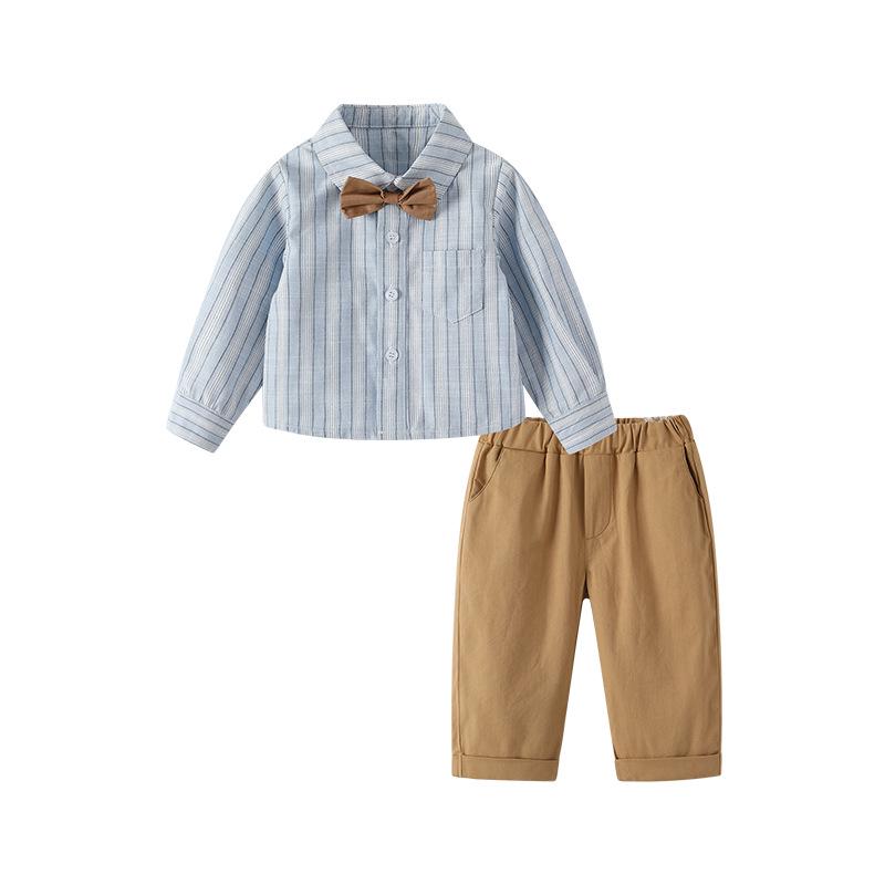 

Children s Striped Long-Sleeve British-Style Two-Piece Suit for Boys, Spring 2025 73 cm небесно-голубой