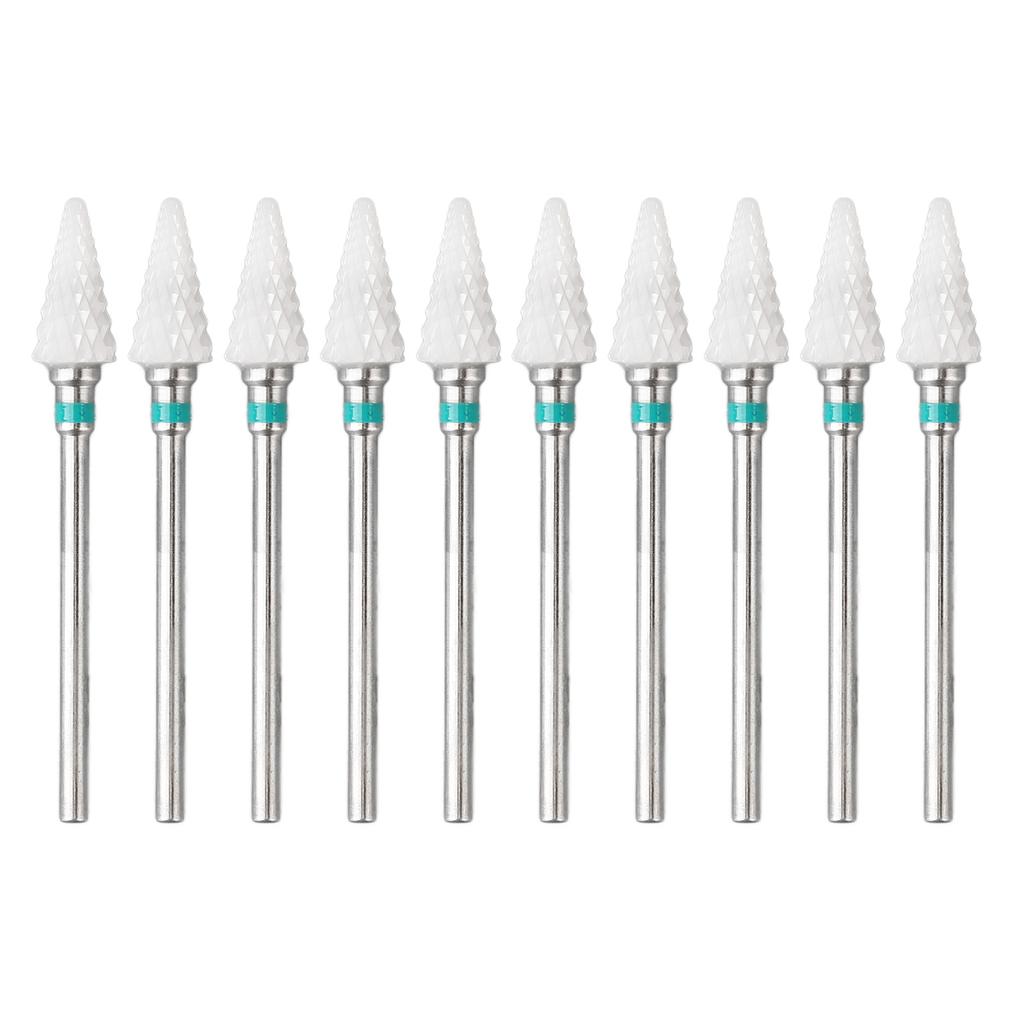 10pcs Nail Drill Bit Set Professional Home Salon Ceramic Cuticle Remover Bits for Nail Artist