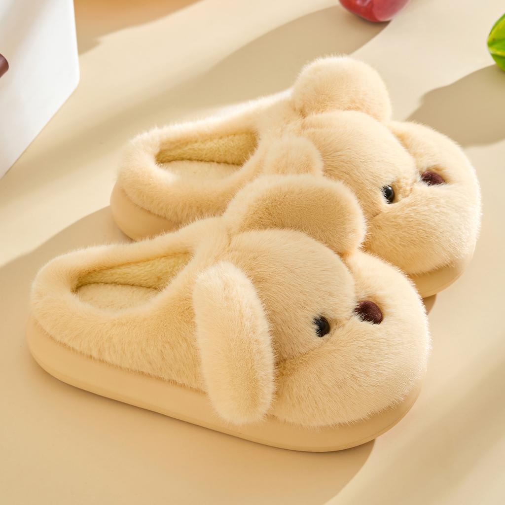 Cute Women Home Slippers Plush Warm Thick Bottom Slides Breathable Soft Non-slip Slippers