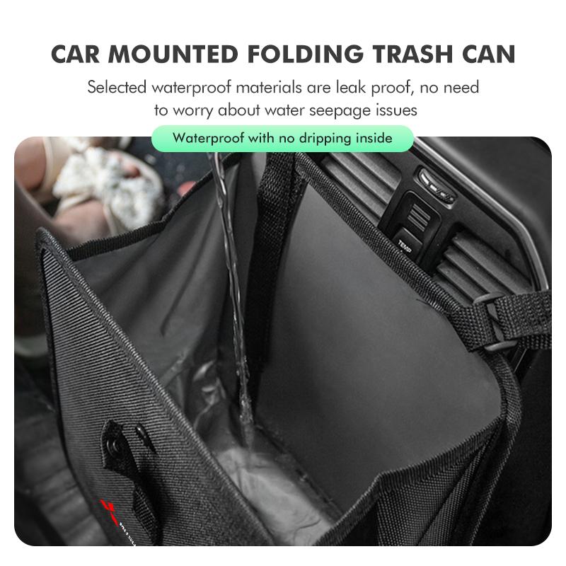 Car Logo Hanging Trash Can Foldable Storage Bin Auto Storage Accessories For Mitsubishi Outlander Lancer L200 ASX Pajero Grandis WM1
