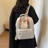 Schoolbag Backpack for Men and Women Korean Version of Leisure Mountaineering Travel Nylon Backpack Multi-functional Portable College Student 