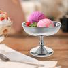 Hochwertiger Edelstahl Dessertbecher Vintage-Look Fußdesign für Eis Pudding Eisbecher Servierschale Behälter